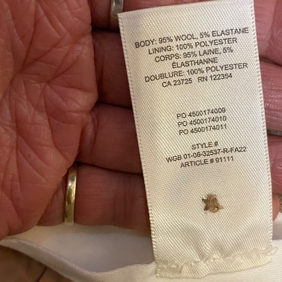 Babaton wool pleated neutral tapered pant. Sz 8 - Picture 14 of 16